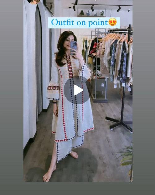 Off white Block Print Co ord Set