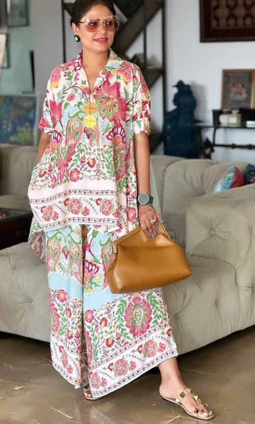 Pastel Kaftan Coord Set