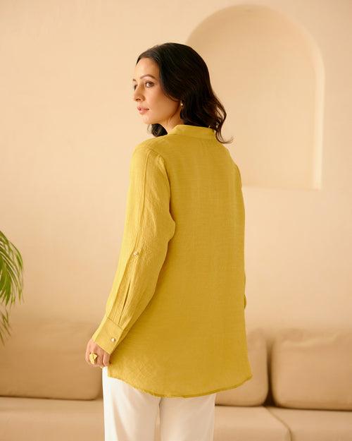 SAMAYA SOLID MUSTARD SHIRT