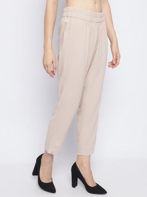 NARROW LEG BEIGE TROUSER