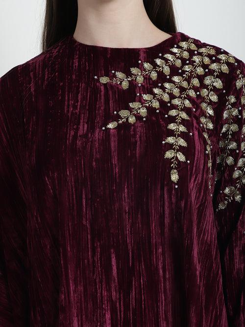 Jewell Plum Sh Beaded Cape