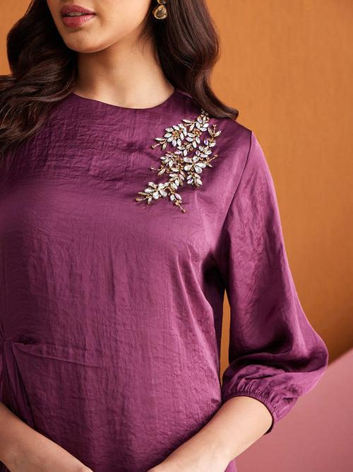 MODE SOLID PLUM TUNIC