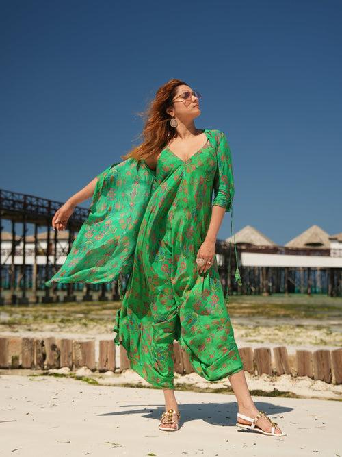 GREEN FARSAAN RYANA JUMPSUIT