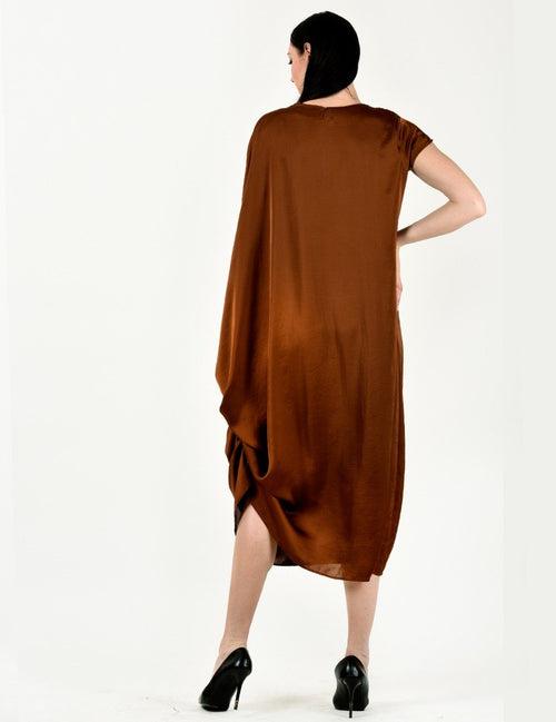 Macroon  Walnut Brown Cowl Long Dress