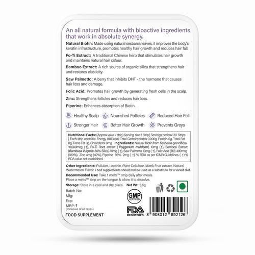 Wellbeing Nutrition Melts Healthy Hair (30 Oral Strips)