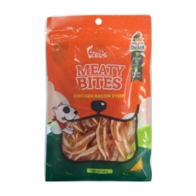 Zeus, Meaty Bites Chicken Bacon Strip, 60g