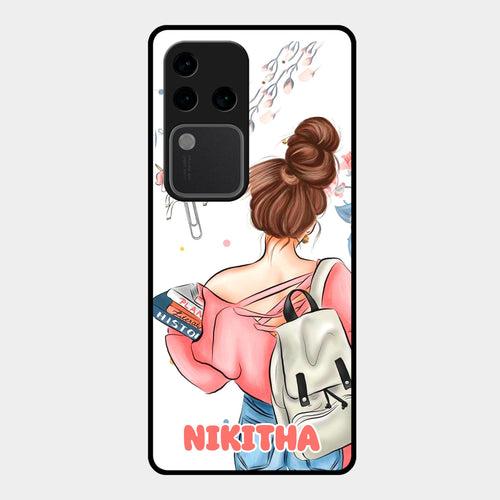 Girl With Book Glossy Metal Case Cover For Vivo