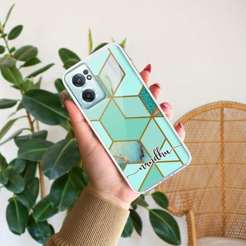 Marble Green Customize Transparent Silicon Case For OnePlus