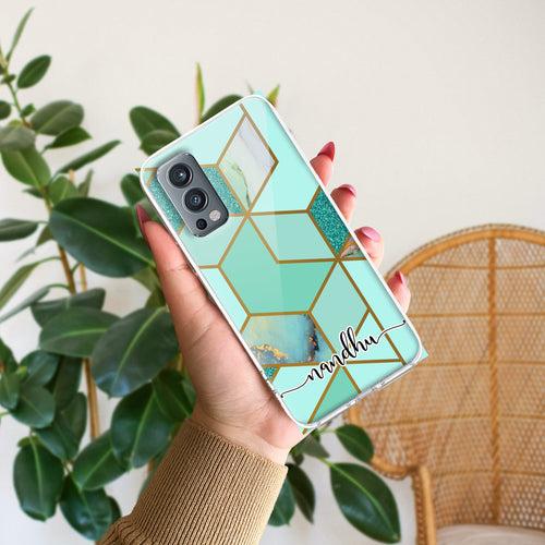 Marble Green Customize Transparent Silicon Case For OnePlus