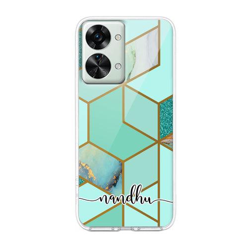 Marble Green Customize Transparent Silicon Case For OnePlus