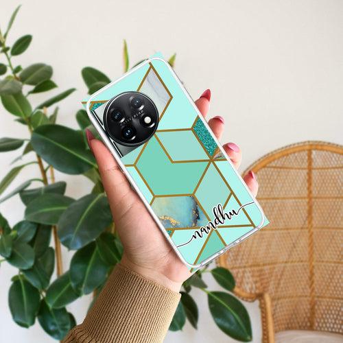 Marble Green Customize Transparent Silicon Case For OnePlus