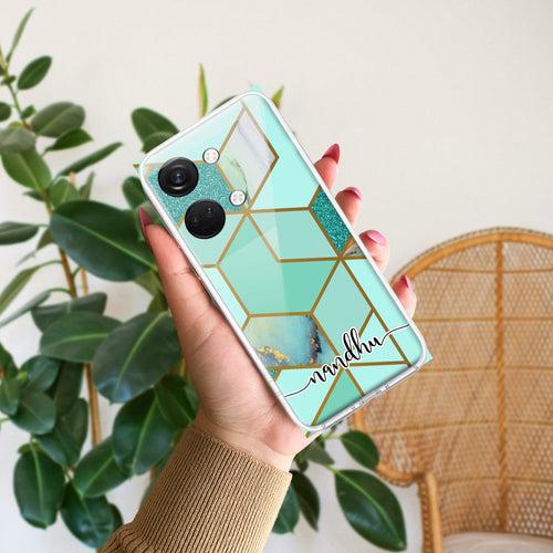 Marble Green Customize Transparent Silicon Case For OnePlus