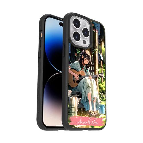 Guitar Girl Glossy Metal Case Cover For Vivo