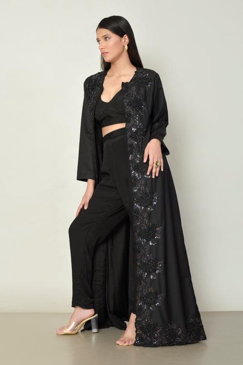 Designer Black Georgette Co-Ord Set