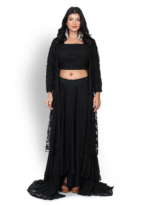 Buy Casual Dress with jacket In Black Color At Online Simaaya