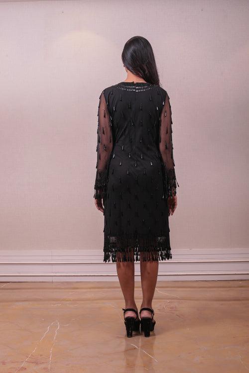 Designer Black Net Embellished Dress