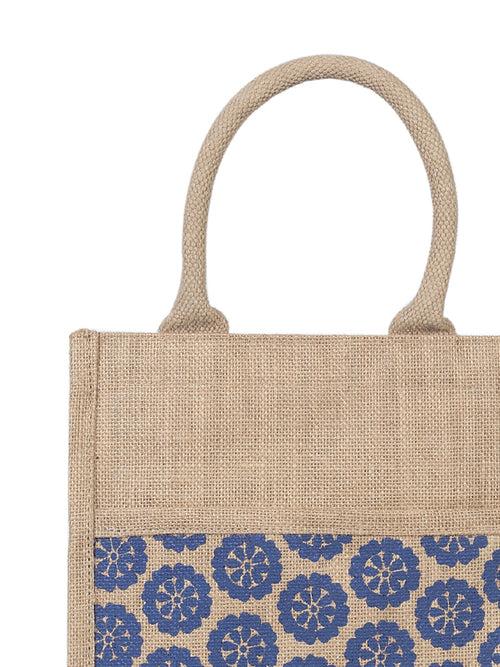 11 X 10 X 7 - JUTE POCKET ZIPPER LUNCH  (B-129-NATURAL)