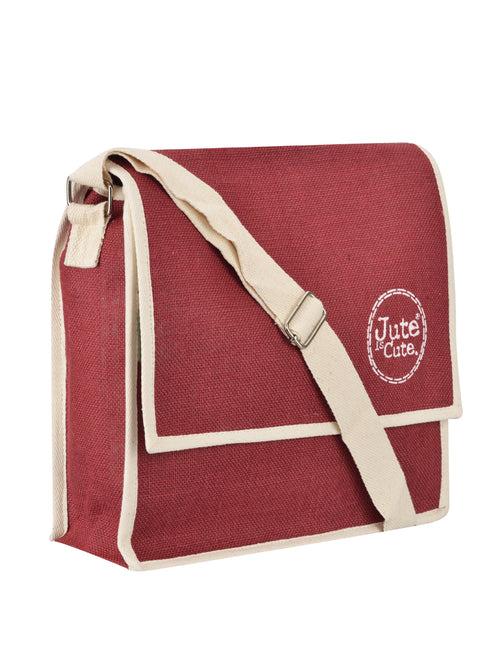 CONFERENCE BAG JUTE (D-220-MAROON)