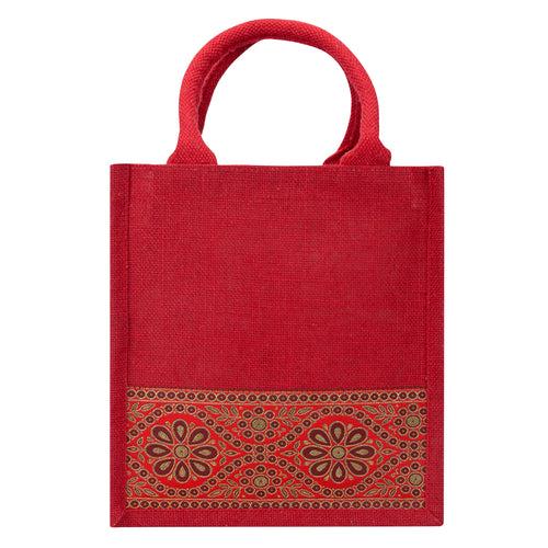 11 X 10 X 7 - LACE ZIPPER LUNCH (B-254-RED)