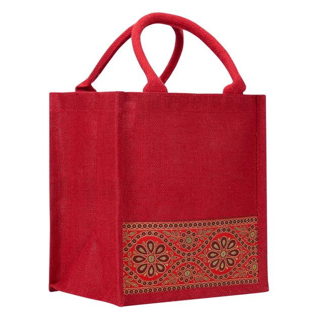 11 X 10 X 7 - LACE ZIPPER LUNCH (B-254-RED)