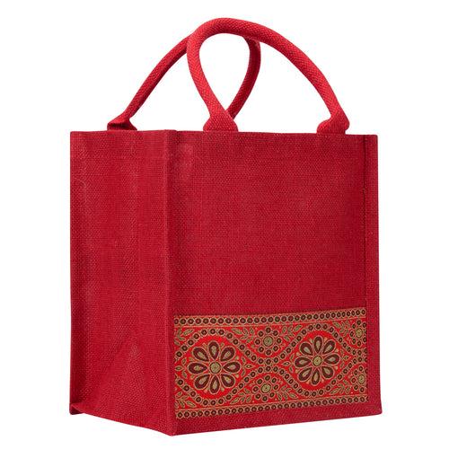 11 X 10 X 7 - LACE ZIPPER LUNCH (B-254-RED)