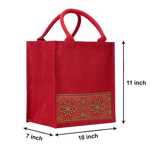 11 X 10 X 7 - LACE ZIPPER LUNCH (B-254-RED)