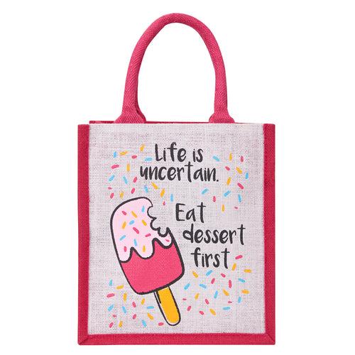 11 X 10 X 7 - LIFE DESSERT LUNCH ZIPPER (B-247-PINK)