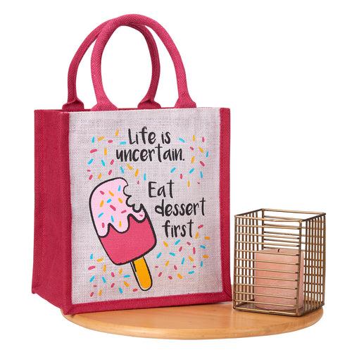 11 X 10 X 7 - LIFE DESSERT LUNCH ZIPPER (B-247-PINK)