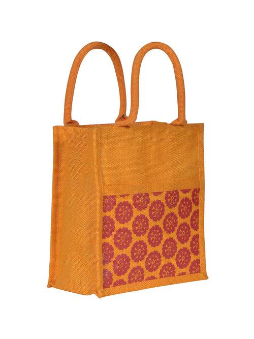 11 X 10 X 7 - JUTE POCKET ZIPPER LUNCH  (B-129-NATURAL)