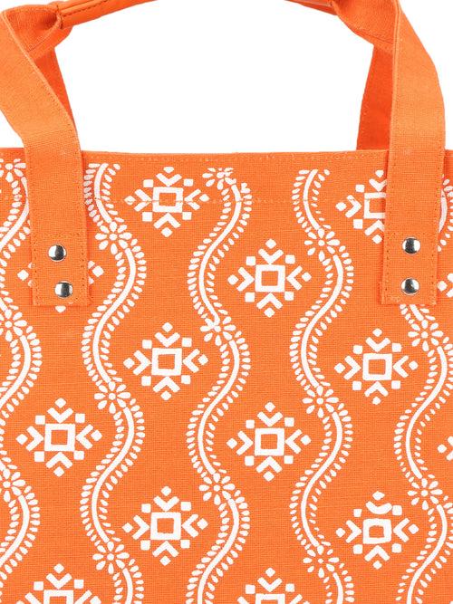 16 X 16 X 9 - PRINTED ZIPPER JUCO WITH BOTTOM BOARD (B-031-ORANGE)