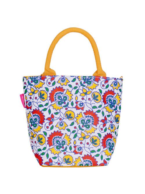 FLORAL PRINT JUCO LUNCH ZIPPER (B-143-YELLOW)