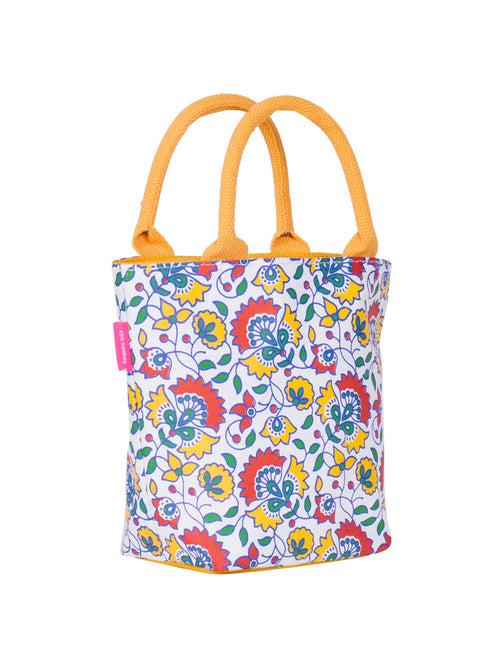 FLORAL PRINT JUCO LUNCH ZIPPER (B-143-YELLOW)