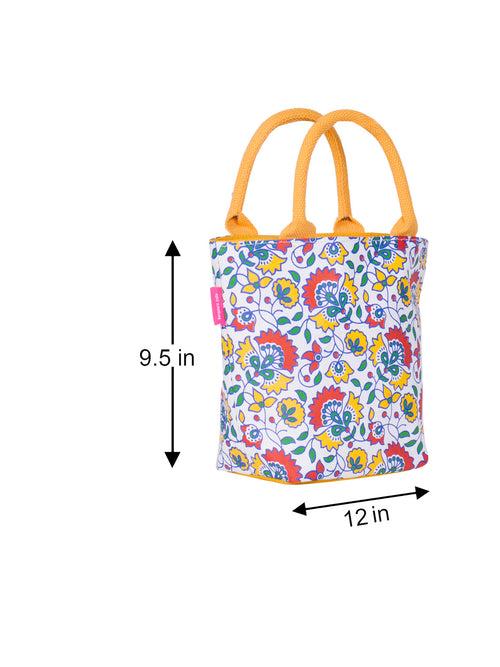 FLORAL PRINT JUCO LUNCH ZIPPER (B-143-YELLOW)