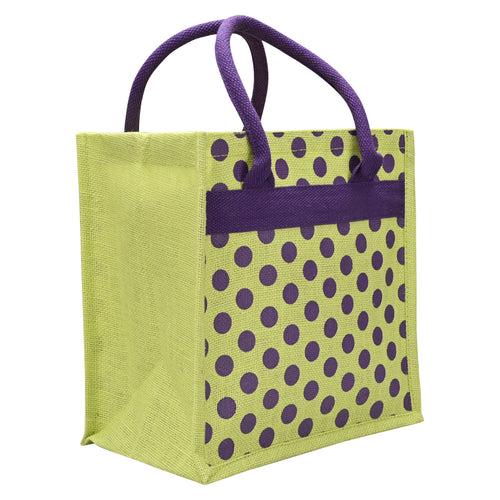 12 X 12 X 7 - POLKA DOT ZIPPER LUNCH (B-264-NATURAL)