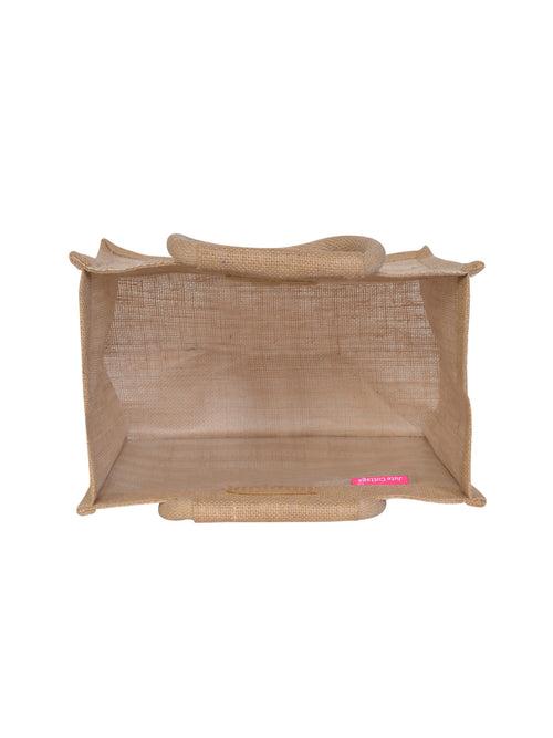 13 X 11 X 7 - JUTE STRIPE LUNCH BAG (B-078-NATURAL)