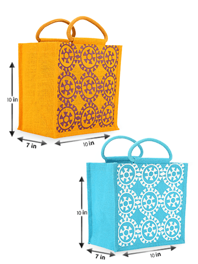 Combo of 10X10 ROUND PRINT ALL OVER (B-048-TURQUOISE BLUE) and 10X10 ROUND PRINT ALL OVER (B-048-YELLOW)