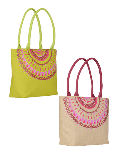 Combo of MANDALA NECK PRINT BAG (D-215-NATURAL) and MANDALA NECK PRINT BAG (D-215-GREEN)