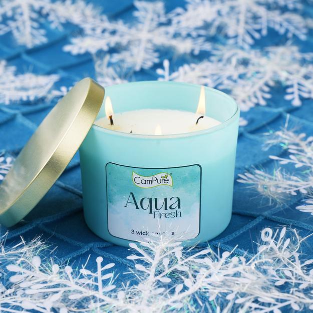 CamPure 3 Wick Scented Candle - Aqua Fresh