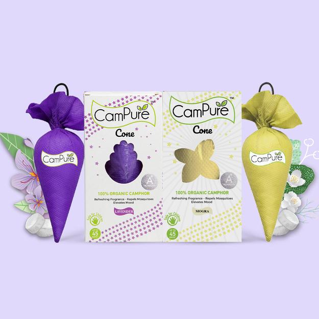 CamPure Cone - Lavender & Mogra (Pack of 2)