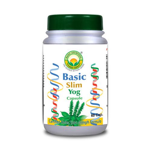 Basic Ayurveda Basic Slim Yog Capsule (60 Capsules) | Reduce extra fat and belly fat | Helpful in obesity and improves digestion | Helpful in oedema and boosts immunity | Helps to reduce weight naturally.