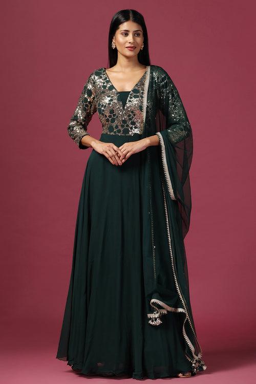 Jaal Sequins Work Anarkali Set