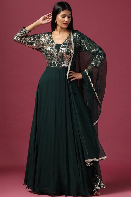 Jaal Sequins Work Anarkali Set