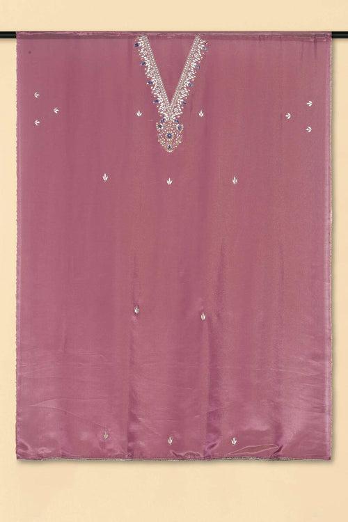 PURPLE UNSTITCHED SUIT WITH BOTTOM FABRIC & DUPATTA