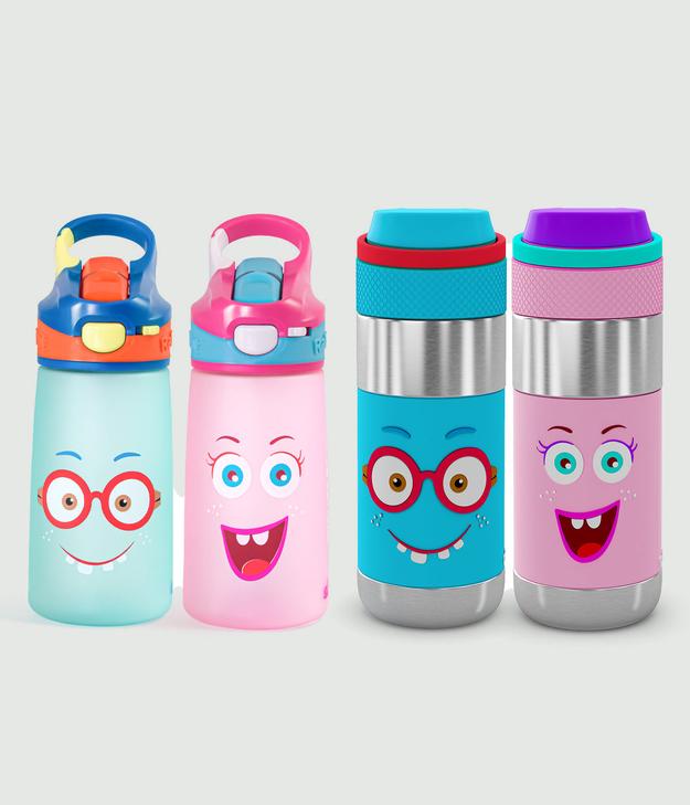 More the merrier combo (2 Clean Lock Insulated Stainless Steel Bottles + 2 Snap Lock Sipper Bottles)