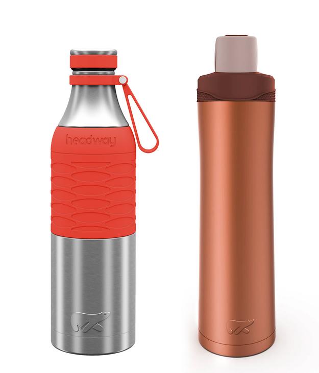 Steel Delight Combo (Burell Classic Bottle 750 ML Coral + Minsk Stainless Steel Bottle 750 ML) - Coral