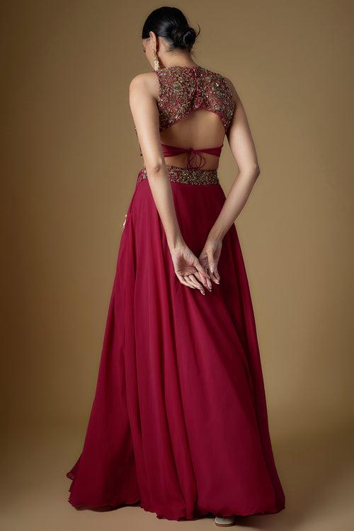 MINI SCARLET LEHENGA