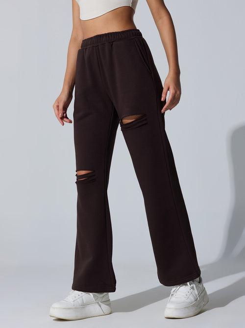 Brown Dual Slit Adapt Joggers