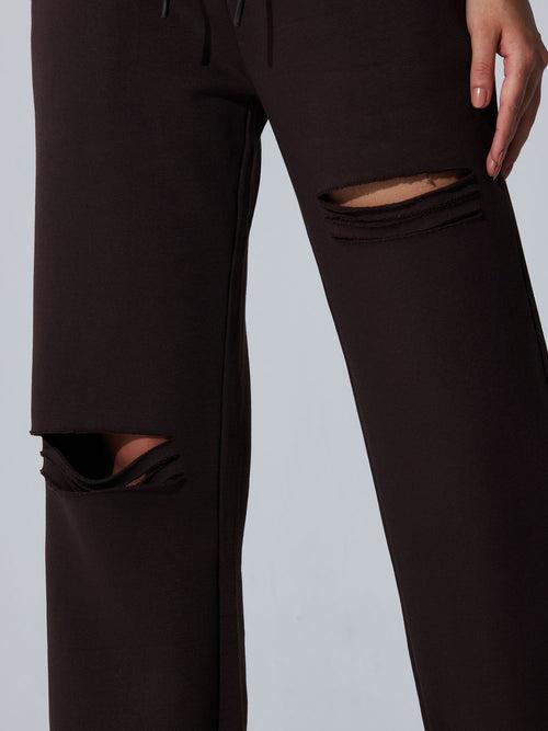 Brown Dual Slit Adapt Joggers