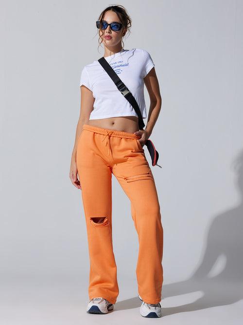 Orange Dual Slit Adapt Joggers