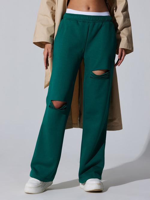 Green Dual Slit Adapt Joggers